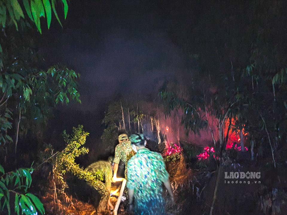 Đại tá Nguyễn Văn Ngành (giữa) Chỉ huy trưởng Bộ CHQS tỉnh Kiên Giang đã trực tiếp đến hiện trường nắm tình hình và chỉ đạo các lực lượng tổ chức nhiều biện pháp để dập lửa, ngăn đám cháy lây lan ra các khu vực khác.