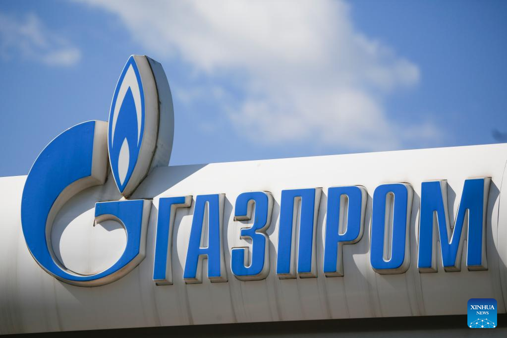 Logo của Gazprom Nga. Ảnh: Tân Hoa Xã