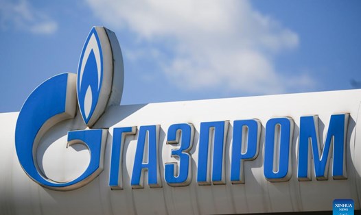 Logo của Gazprom Nga. Ảnh: Tân Hoa Xã