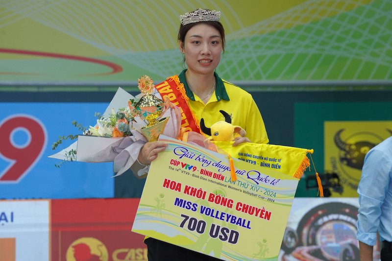 Chen Peiyan đoạt danh hiệu Hoa khôi bóng chuyền cúp VTV9 - Bình Điền 2024. Ảnh: Nguyễn Đăng