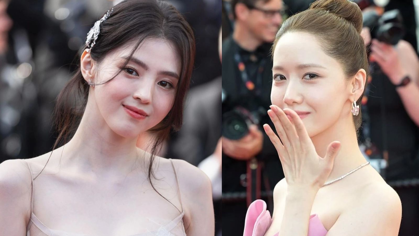 Han So Hee và Yoona ở Liên hoan phim Cannes. Ảnh: X