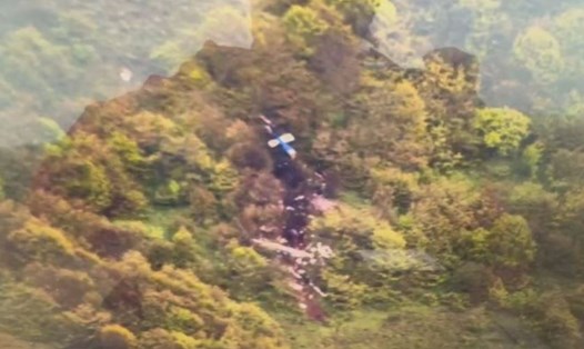 Hiện trường vụ rơi trực thăng chở Tổng thống Iran. Ảnh chụp màn hình
