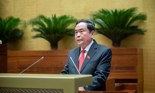 Chủ tịch Quốc hội Trần Thanh Mẫn phát biểu nhậm chức. Ảnh: Quốc hội