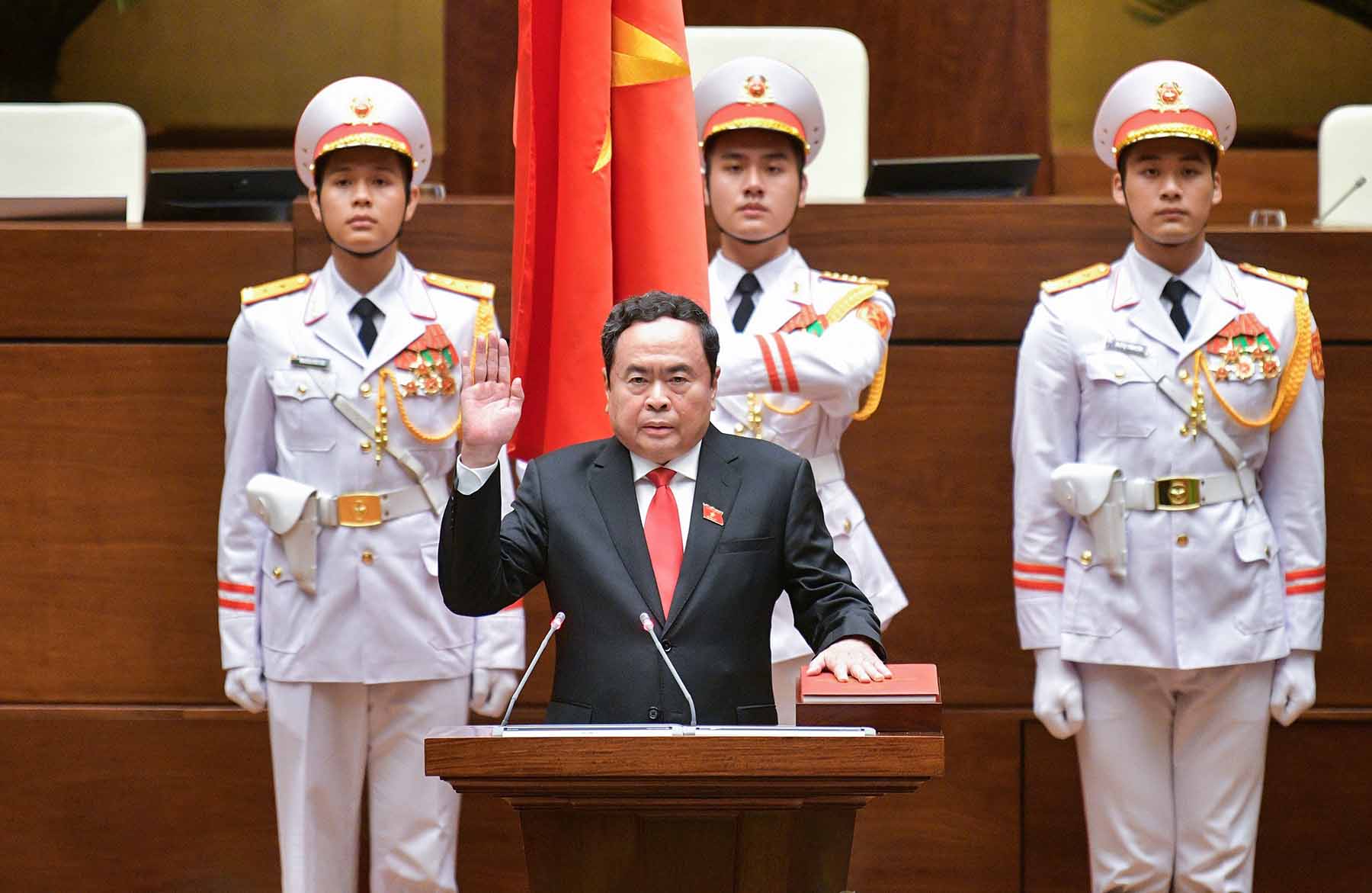 Chủ tịch Quốc hội Trần Thanh Mẫn tuyên thệ nhậm chức. Ảnh: Quốc hội