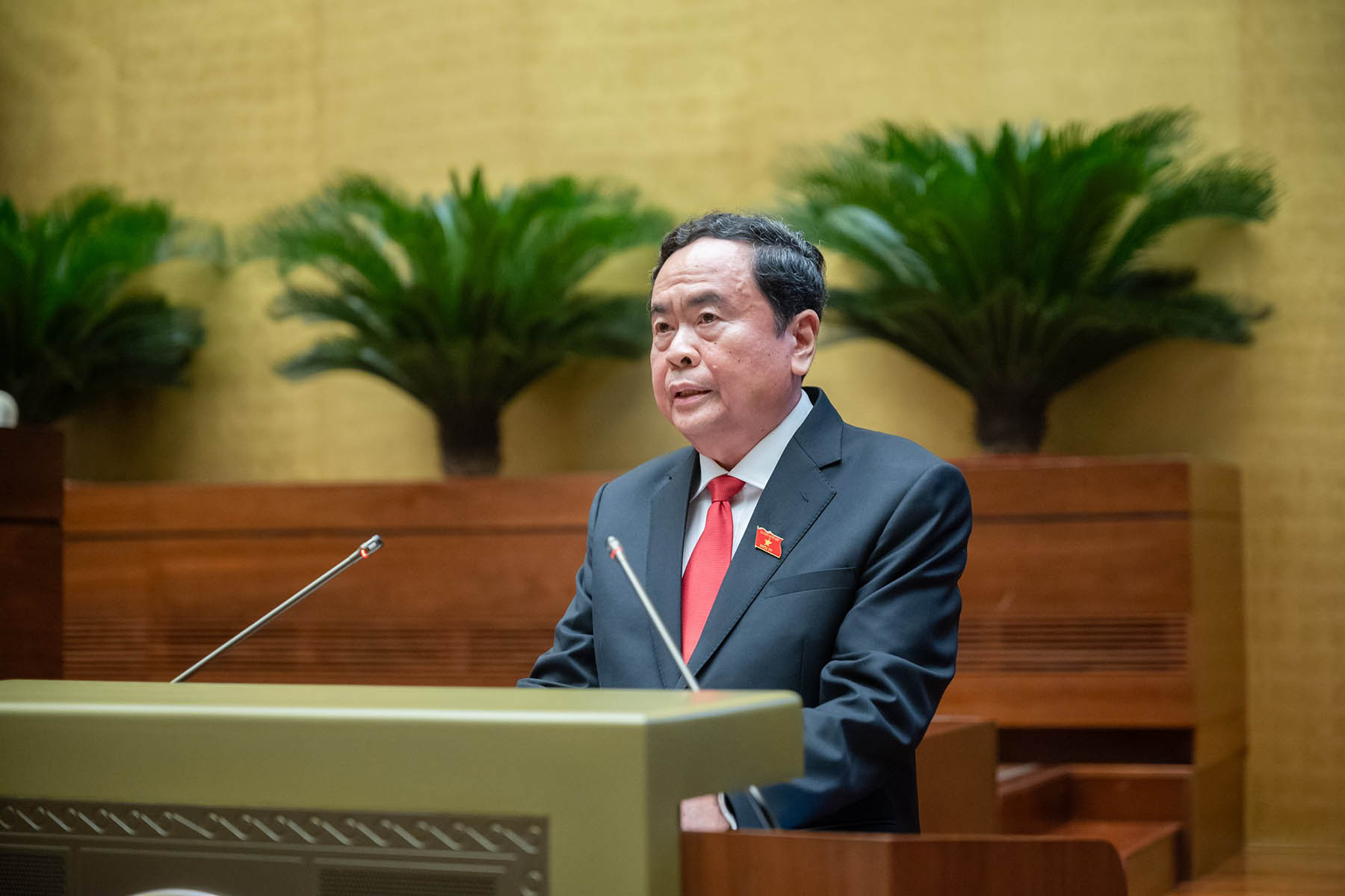 Chủ tịch Quốc hội Trần Thanh Mẫn phát biểu nhậm chức. Ảnh: Quốc hội