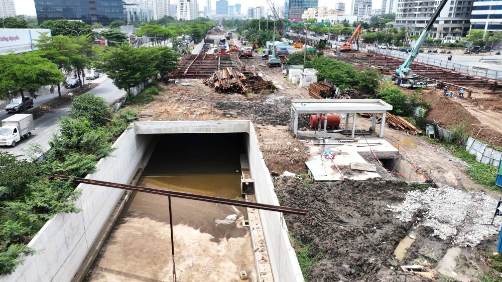  Phần hầm hở hầm chui HC2 đã hoàn thành.