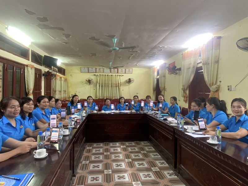 Công đoàn Cụm thi đua số 4 LĐLĐ huyện Như Xuân (Thanh Hóa) tích cực tham gia cuộc thi. Ảnh: Đoàn Lưu