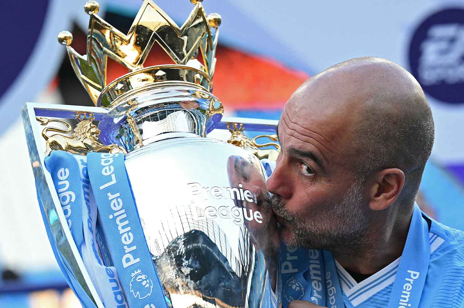 Pep Guardiola cùng Man City vô địch Premier League 4 mùa liên tiếp.  Ảnh: AFP