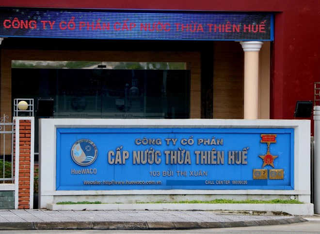 Trụ sở chính của Công ty Cổ phần Cấp nước Thừa Thiên Huế (địa chỉ 103 Bùi Thị Xuân, TP. Huế). Ảnh: PĐ.