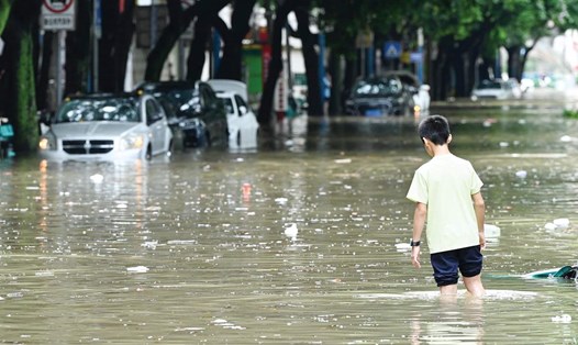 Đường phố ngập lụt ở Nam Ninh, Quảng Tây, Trung Quốc, ngày 19.5.2024. Ảnh: VCG