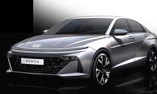 Hyundai Accent 2024 vừa ra mắt ở Ấn Độ với tên gọi Verna. Ảnh: CarScoops