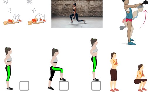 Bài tập chân cho phụ nữ trên 50 tuổi để tăng cơ bắp và sức khỏe tổng thể. Đồ họa: Thanh Thanh 