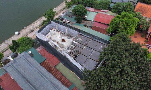 Một công trình xây dựng vi phạm trên địa bàn phường Định Công. Ảnh: Nhóm PV