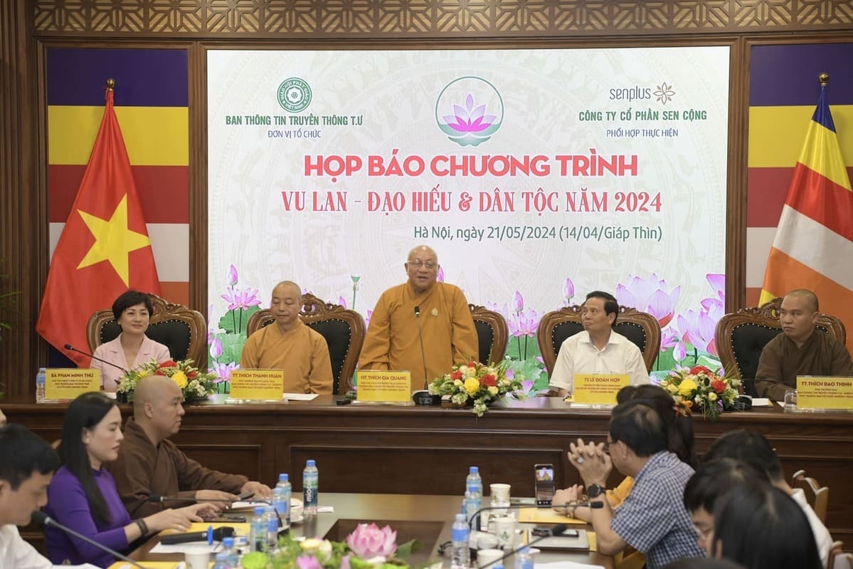 Buổi họp báo thông tin chương trình "Vu Lan - Đạo hiếu và Dân tộc 2024". Ảnh: Ban tổ chức