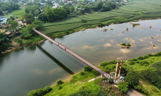 UBND TP Thái Nguyên yêu cầu hoàn thành tháo dỡ cầu treo Đồng Liên trước ngày 20.6.2024. Ảnh: Việt Bắc