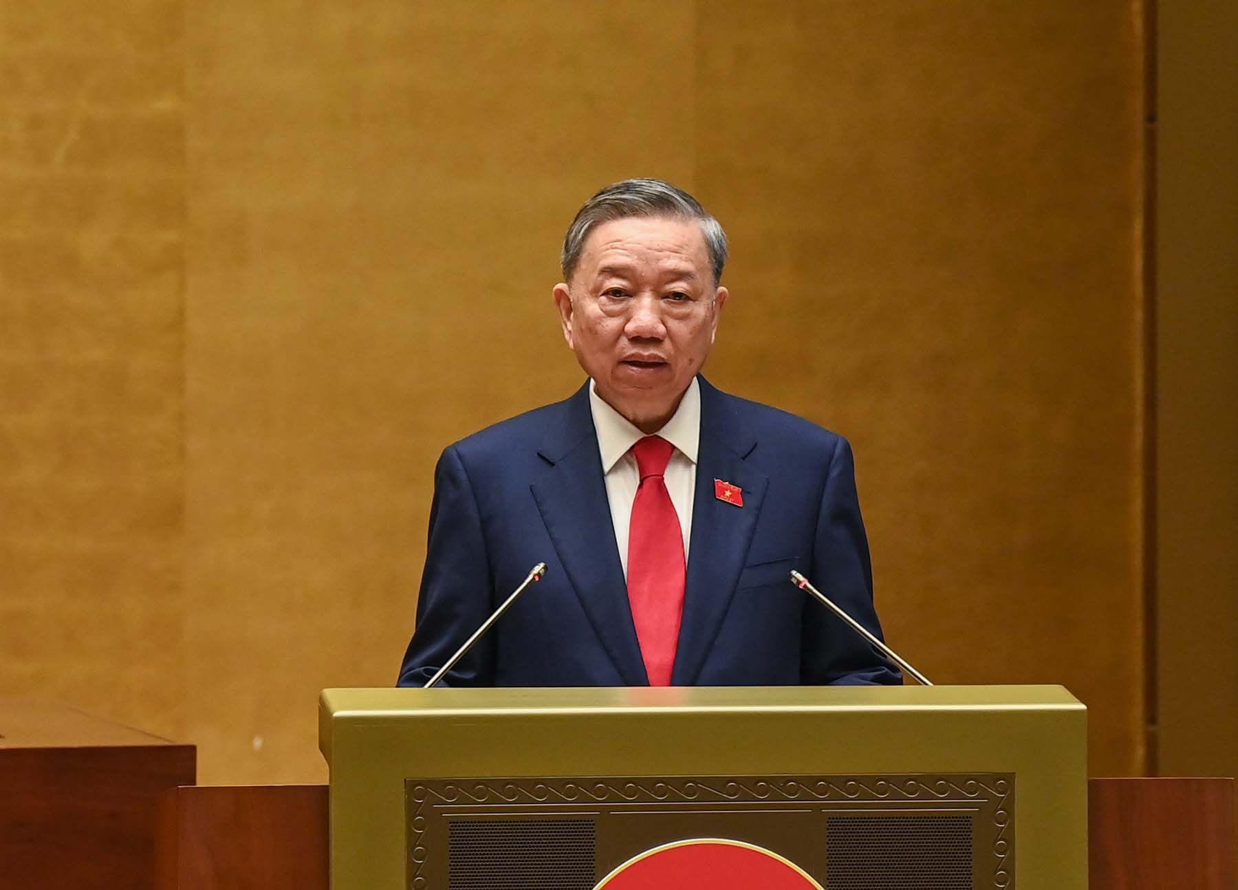 Chủ tịch nước Tô Lâm phát biểu nhậm chức. Ảnh: Phạm Đông
