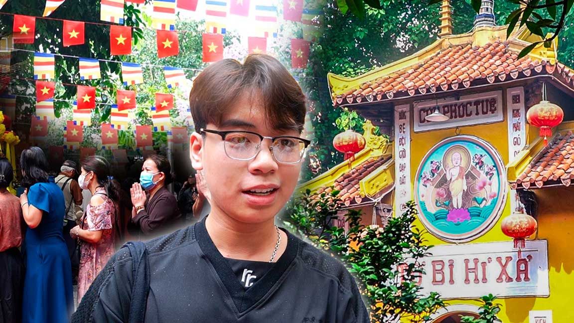 Hàng nghìn người dân từ khắp nơi đổ về Chùa Quán Sứ trong ngày lễ Phật Đản