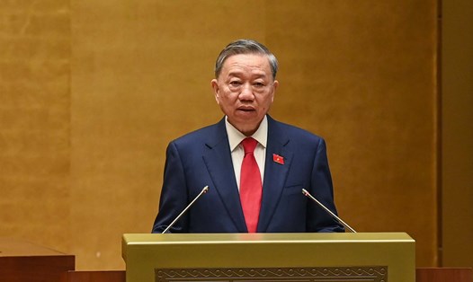 Chủ tịch nước Tô Lâm phát biểu nhậm chức ngày 22.5.2024. Ảnh: Phạm Đông