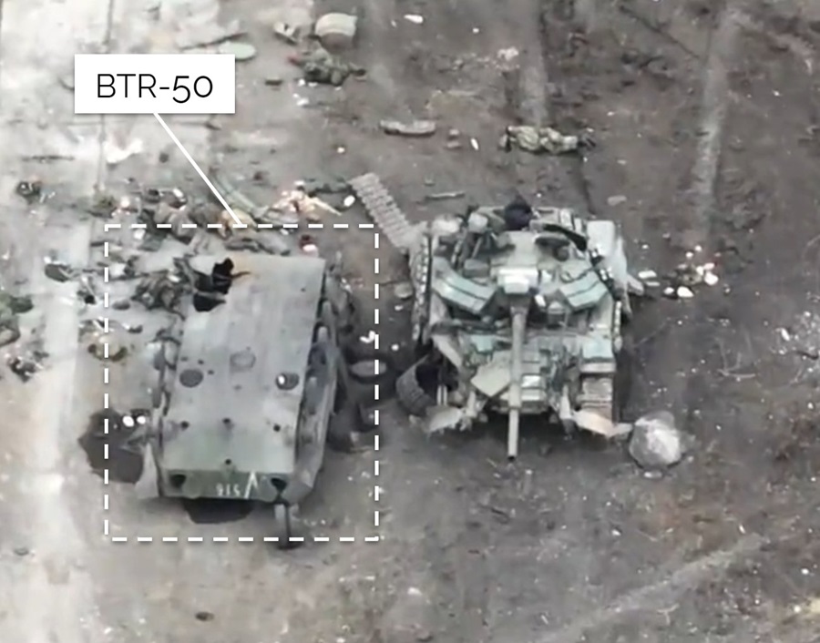 BTR-50 trên chiến trường miền Đông Ukraina. Ảnh: Chụp màn hình