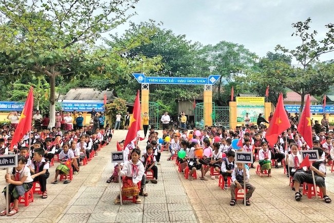 Học sinh ở Quảng Bình được tự nguyện tham gia cuộc thi Đại sứ Văn hóa đọc năm 2024. Ảnh: Công Sáng