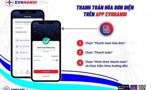 Cách thanh toán hóa đơn điện qua App EVNHANOI.