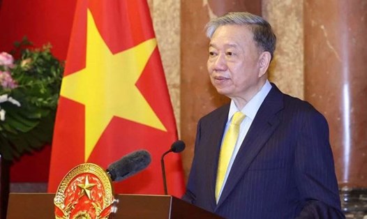 Chủ tịch nước Tô Lâm phát biểu tại cuộc gặp gỡ cán bộ Văn phòng Chủ tịch nước. Ảnh: Thống Nhất/TTXVN