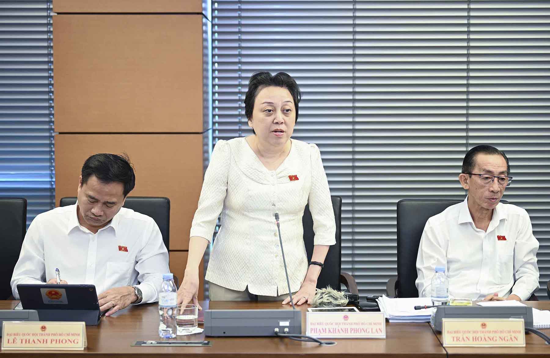 Đại biểu Quốc hội Phạm Khánh Phong Lan phát biểu. Ảnh: Quốc hội