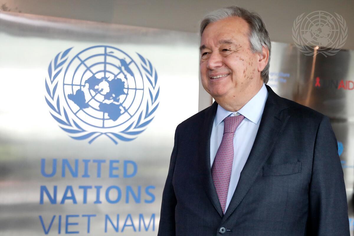 Tổng Thư ký Liên Hợp Quốc Antonio Guterres trong chuyến thăm Việt Nam năm 2022. Ảnh: UN website