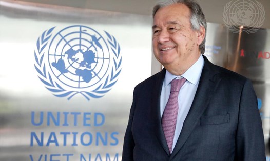 Tổng Thư ký Liên Hợp Quốc Antonio Guterres trong chuyến thăm Việt Nam năm 2022. Ảnh: UN website