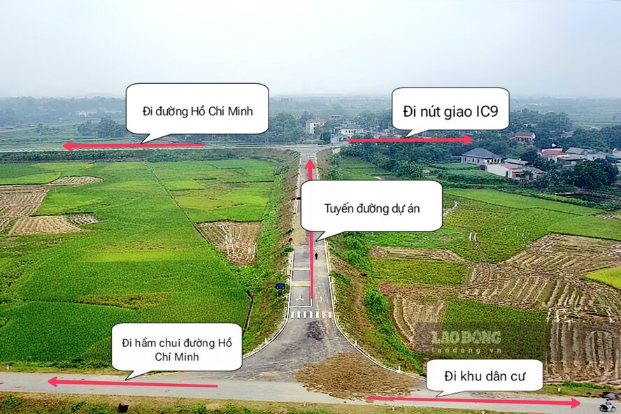 Nếu được đấu nối, tuyến đường sẽ giúp giảm thiểu nguy cơ tai nạn giao thông trên đường Hồ Chí Minh và phục vụ việc đi lại của nhân dân. Ảnh: Tô Công.