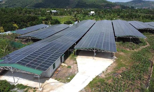Cơ sở điện năng lượng mặt trời tại ấp 2, xã Tà Lài, huyện Tân Phú. Ảnh: HAC