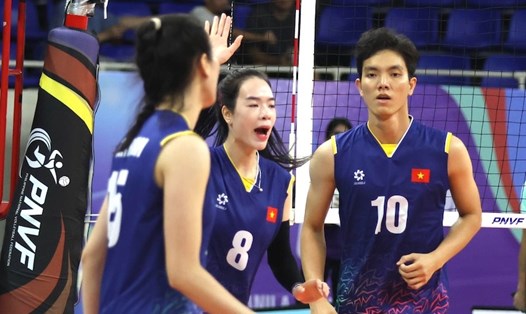 Tuyển bóng chuyền nữ Việt Nam sớm giành vé vào bán kết AVC Challenge Cup 2024. Ảnh: AVC