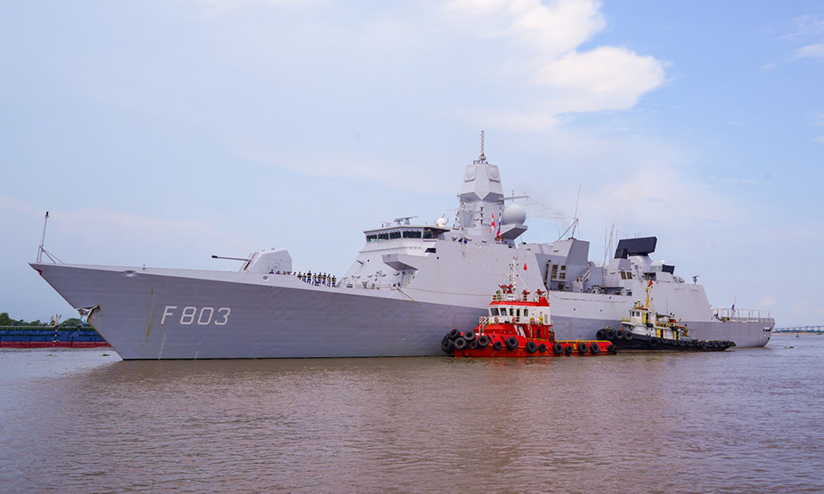 Tàu hộ tống HNLMS TROMP của Hải quân Hoàng gia Hà Lan thăm Hải Phòng. Ảnh: Đàm Thanh