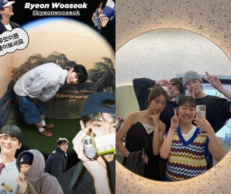 Hyeri, Park Kyung Hye, Byun Woo Seok và Choi Woo Sung có mối quan hệ thân thiết. Ảnh: Instagram