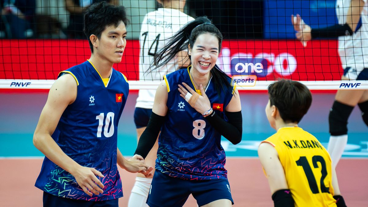 Bích Tuyền và tuyển bóng chuyền nữ Việt Nam vẫn đang toàn thắng tại AVC Challenge Cup 2024. Ảnh: One Sports