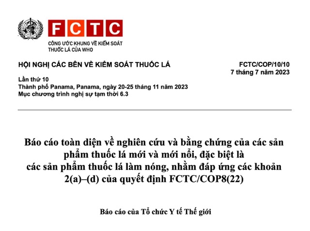 Báo cáo của WHO khẳng định thuốc lá làm nóng là thuốc lá. Ảnh: CMH.