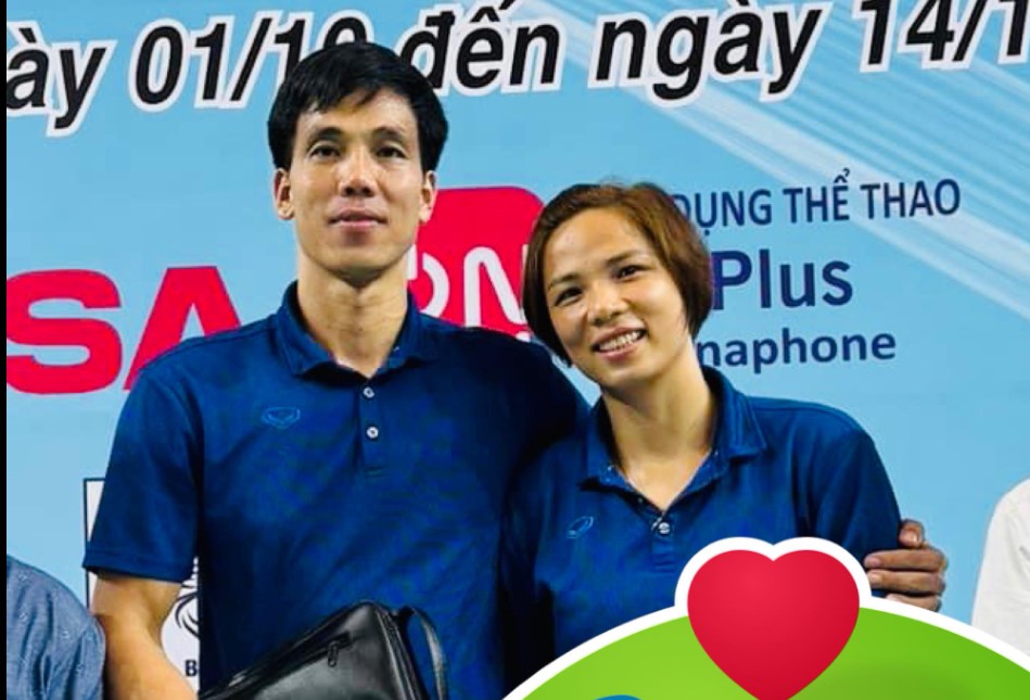 Cặp đôi Bùi Thị Huệ - Trần Văn Giáp là một trong những chuyện tình đẹp nhất của bóng chuyền Việt Nam. Ảnh: FBNV