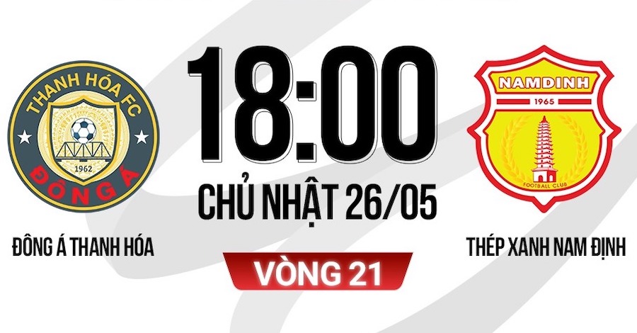 Thanh Hóa chạm trán Nam Định tại vòng 21 V.League 2023-2024. Ảnh: FPT Play