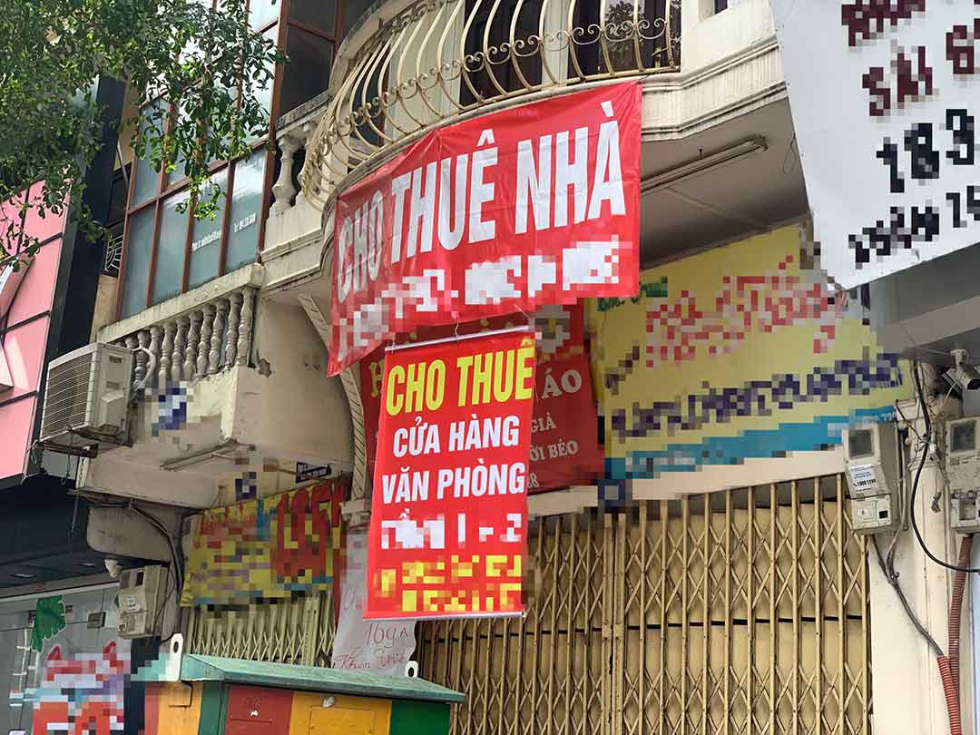 Một căn nhà trên phố Khâm Thiên (Đống Đa, Hà Nội) được cho thuê với mục đích kinh doanh, mở văn phòng. Ảnh: Nhật Minh