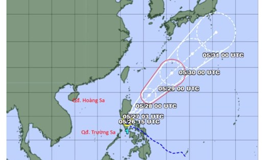 Đường đi của cơn bão EWINIAR trên khu vực Tây Bắc Thái Bình Dương. Nguồn: Trung tâm Dự báo KTTV Quốc gia