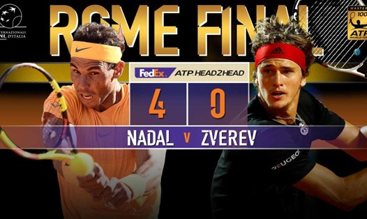 Rafael Nadal đấu Alexander Zverev được nhận định là cặp đấu lớn nhất trong lịch sử vòng 1 giải quần vợt Pháp Mở rộng. Ảnh: ATP Tour