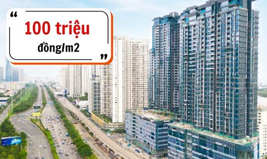 Giá chung cư ở TP.HCM tăng cao, nhiều khu vực vượt ngưỡng 100 triệu đồng/m2. Đồ họa: Linh Trang