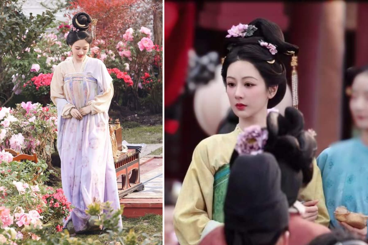 Một số hình ảnh hậu trường của “Quốc sắc phương hoa” được lan truyền trước đó. Ảnh: Weibo