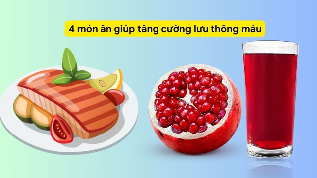 4 món ăn giúp tăng cường lưu thông máu. Ảnh ghép: HƯƠNG SƠN 