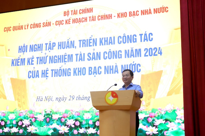 Ông Nguyễn Tân Thịnh - Cục trưởng Cục Quản lý công sản, Bộ Tài chính - cho rằng lý do chọn Kho bạc Nhà nước là vì đơn vị đã có kinh nghiệm trong quá trình xây dựng Báo cáo tài chính nhà nước. Ảnh: BTC.
