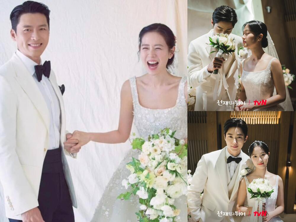 Đám cưới trong “Cõng anh mà chạy” gây sốt bởi loạt khoảnh khắc ngọt ngào của cặp đôi “gà bông“. Ảnh: tvN 