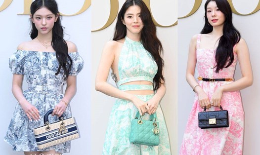 Haerin, Han So Hee, Kim Yuna trong sự kiện Dior ở Seoul. Ảnh: Naver