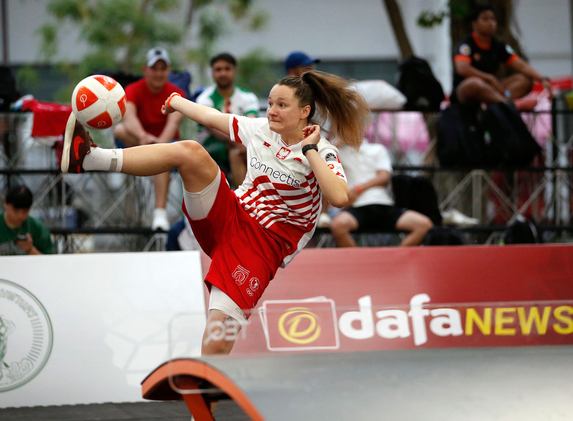 Hình ảnh thi đấu tại một giải Teqball quốc tế. Ảnh: BTC.