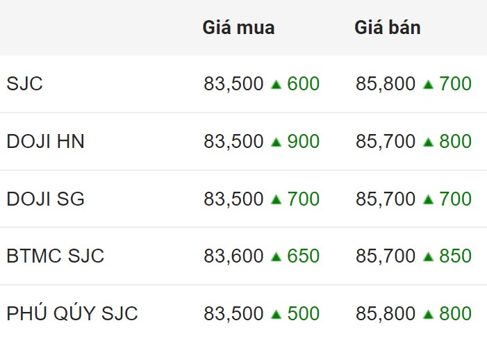 Giá vàng SJC trong nước chốt phiên 3.5.2024.  