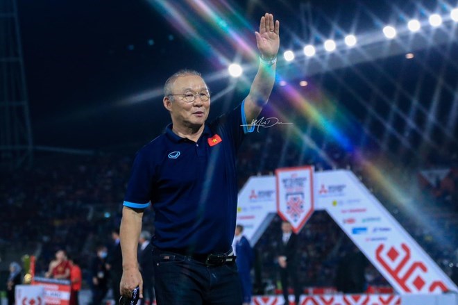 Huấn luyện viên Park Hang-seo khi còn dắt đội tuyển Việt Nam. Ảnh: Minh Dân 
